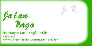 jolan mago business card